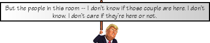 A sign held by Donald Trump showing a real Trump quote